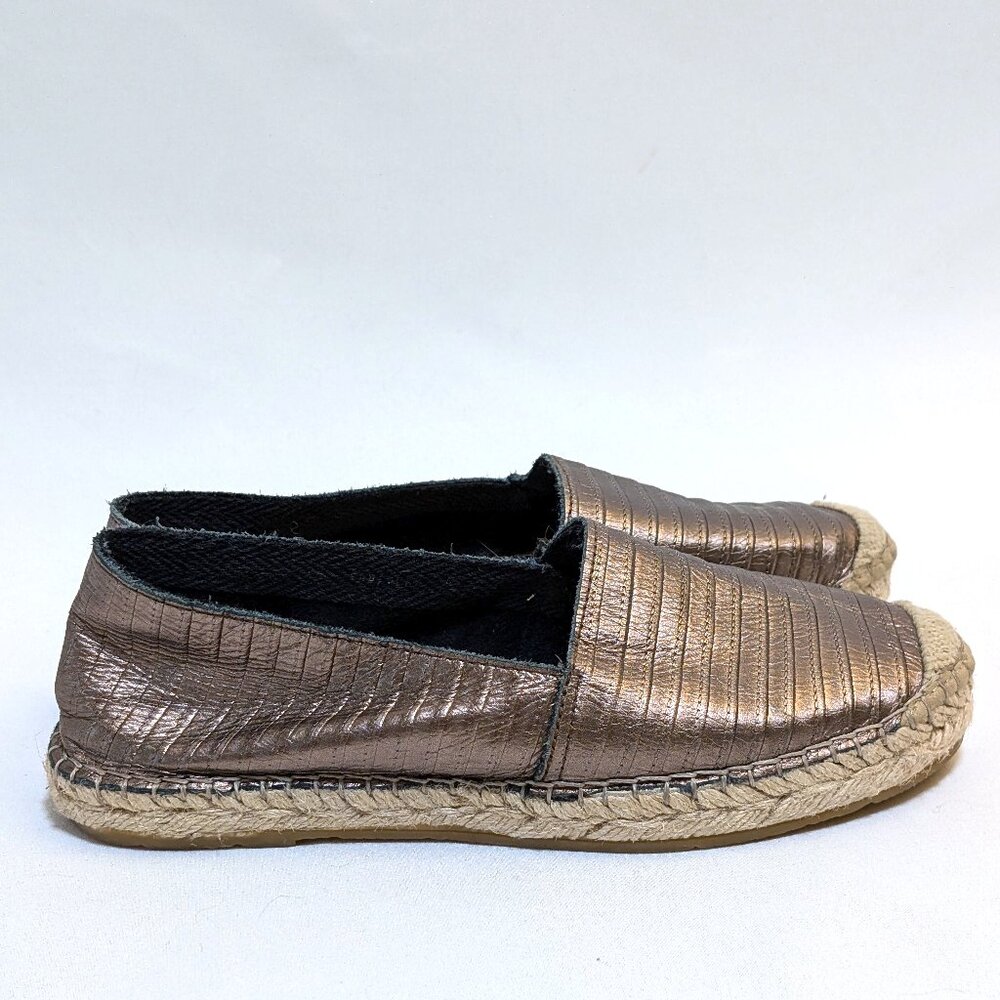 Fabiolas Spain Metallic Bronze Canvas Cap Toe Espadrilles Women's Size 37 / US 7 - Picture 4 of 6